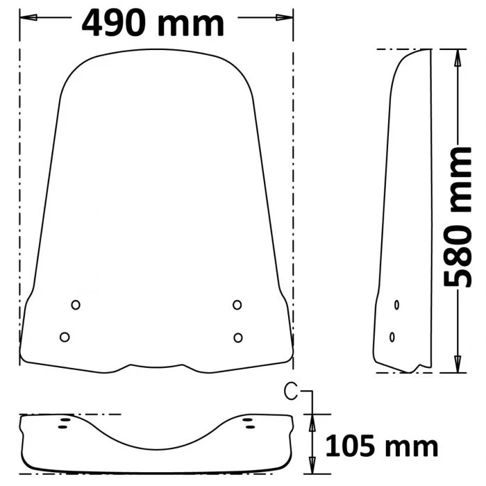 Pare Brise 49cm Super Soco CUx - Image 5
